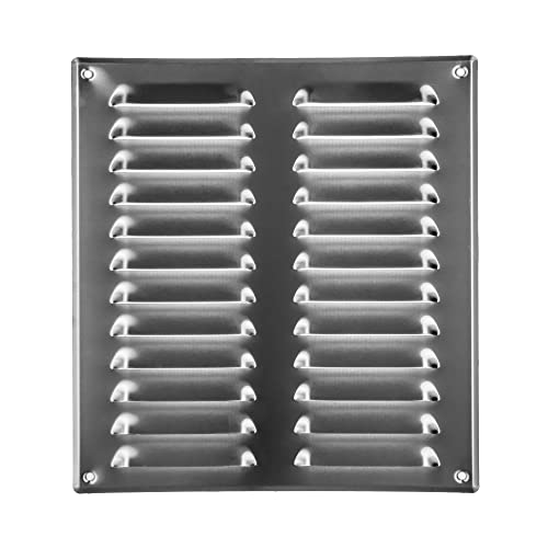 26 x 28 cm Aluminium Lüftungsschlitzabdeckung – hochwertige Stahlrücklauf-Luftgitter – für Decke und Seitenwand – HVAC – mit Insektenschutz (260 x 280 mm, Aluminium) von Repa Market