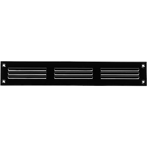 30 x 5 cm schwarze Abdeckung der Entlüftung – Stahlrückluftgitter – für Decke und Seitenwand – HVAC – mit Insektenschutz (300 x 50 mm, schwarz) von Repa Market