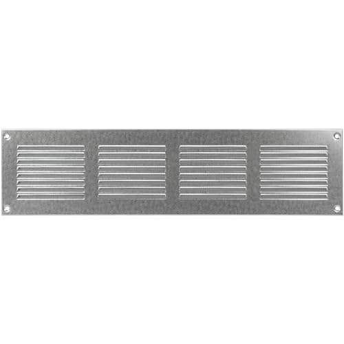 40 x 10 cm Verzinkt Abdeckung der Entlüftung – hochwertige Stahlrücklauf-Luftgitter – für Decke und Seitenwand – HVAC – mit Insektenschutz (400 x 100 mm, Verzinkt) von Repa Market