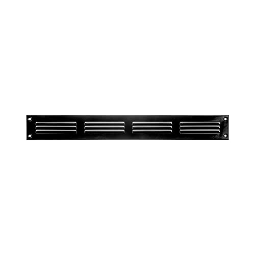 40 x 5 cm schwarze Abdeckung der Entlüftung – Stahlrückluftgitter – für Decke und Seitenwand – HVAC – mit Insektenschutz (390 x 40 mm, schwarz) von Repa Market