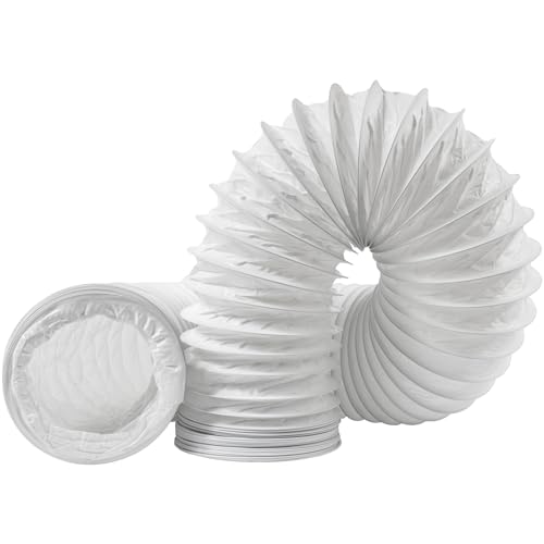 8 cm / 80 mm - 6 m lang Weiß PVC Staubsammelrohr - Vakuumrohr - Flexibler Vakuumschlauch - ideal für Gewächshauszelte, Growbox, Gewächshäuser, Hauslüftungs Kunststoff - Federstahldrahtschlauch von Repa Market