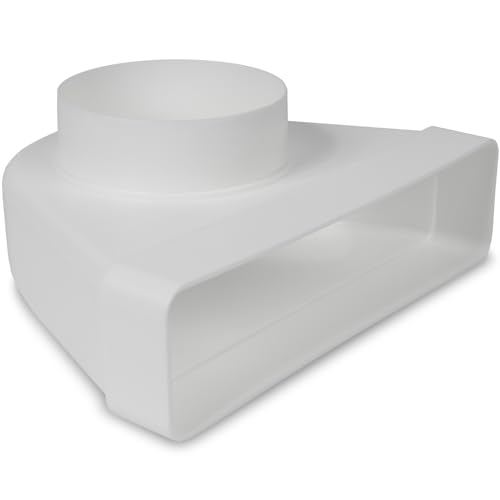 90° Grad 220 x 55 mm auf Ø100 mm rechteckiger Flachkanalverbinder für Rundrohranschluss - Klima, Lüftung, Heizung, Kühlung. von Repa Market
