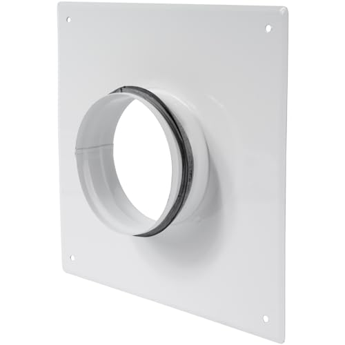 Kanalanschluss Flansch Ø 100 mm Weiß Kanal, Verzinkter Stahl mit Gummidichtung, Gerader oder flexibler Rohrflansch für Heizungs, Kühlungs und Belüftungssysteme (10 cm) von Repa Market