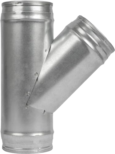 Repa Market 125mm V-Form Rohr Verbinder aus Verzinktem Stahl - 125-125mm Adapter für Trockner, Klimaanlage, Growbox und Lüftungsschlauch - Rohrverbinder für HVAC System - 3-Wege-Splitter von Repa Market