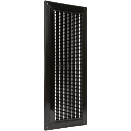 Repa Market 13 x 30 cm / 130 x 300 mm Kunststoff Schwarz – Entlüftungsabdeckung – quadratische Kanalabdeckung – Lüftungsschlitze – Schutzgitter – HVAC-Belüftung von Repa Market