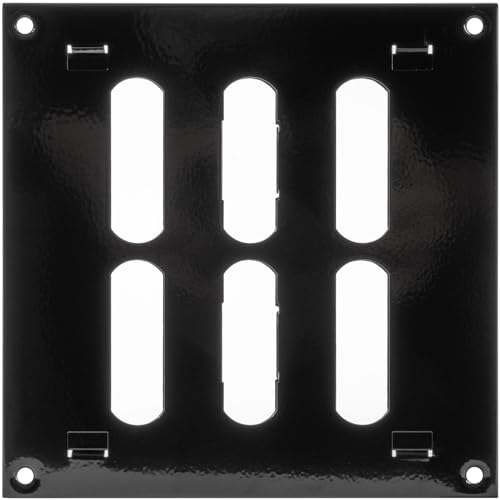 Repa Market 15 x 15 cm (Außenmaße) Quadratisch Metall Schwarz Lüftungsgitter verstellbar - Einstellbar Belüftung Gitter Abdeckung für Innen und Aufen - Lüftungsgitter verschließbar 150 x 150 mm von Repa Market