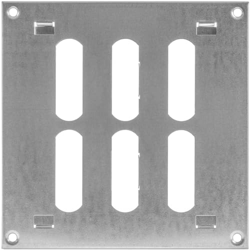 Repa Market 15 x 15 cm (Außenmaße) Quadratisch Metall Verzinkt Lüftungsgitter verstellbar - Einstellbar Belüftung Gitter Abdeckung für Innen und Aufen - Lüftungsgitter verschließbar 150 x 150 mm von Repa Market