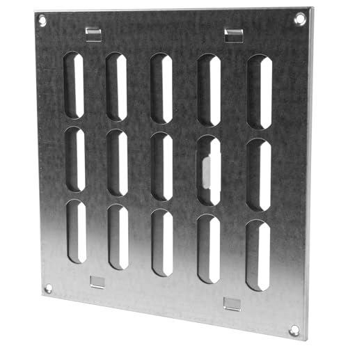 Repa Market 20 x 20 cm (Außenmaße) Quadratisch Metall Verzinkt Lüftungsgitter verstellbar - Einstellbar Belüftung Gitter Abdeckung für Innen und Aufen - Lüftungsgitter verschließbar 200 x 200 mm von Repa Market
