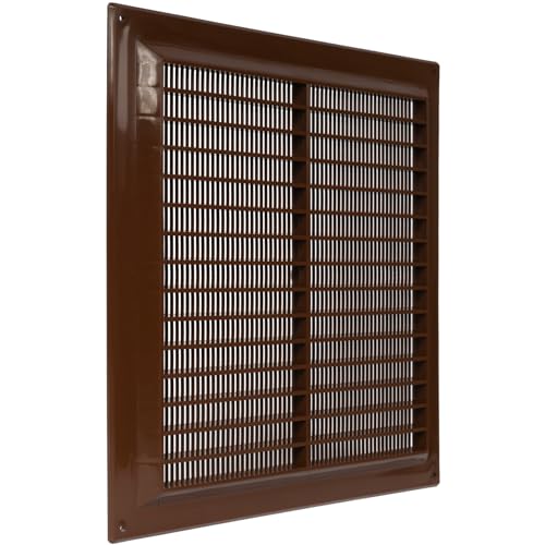 Repa Market 25 x 25 cm / 250 x 250 mm Kunststoff Braun – Entlüftungsabdeckung – quadratische Kanalabdeckung – Lüftungsschlitze – Schutzgitter – HVAC-Belüftung von Repa Market