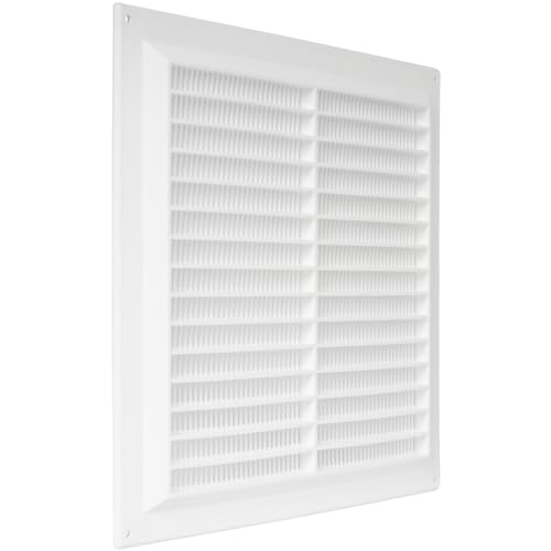 Repa Market 25 x 25 cm / 250 x 250 mm Kunststoff Weiß – Entlüftungsabdeckung – quadratische Kanalabdeckung – Lüftungsschlitze – Schutzgitter – HVAC-Belüftung von Repa Market