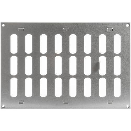 Repa Market 30 x 20 cm (Außenmaße) Rechteckig Metall Verzinkt Lüftungsgitter verstellbar - Einstellbar Belüftung Gitter Abdeckung für Innen und Aufen - Lüftungsgitter verschließbar 300 x 200 mm von Repa Market