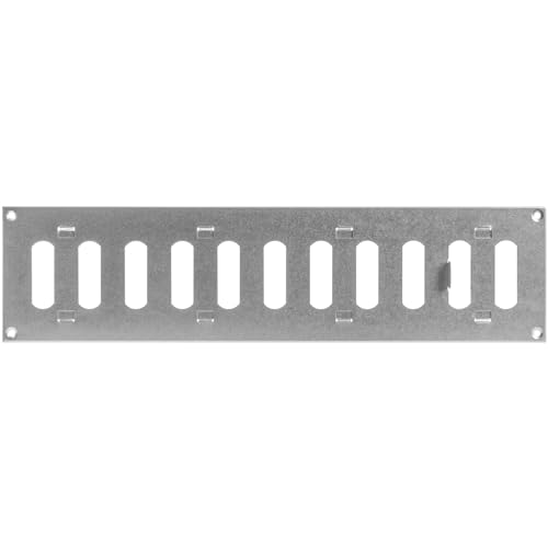 Repa Market 40 x 10 cm (Außenmaße) Rechteckig Metall Verzinkt Lüftungsgitter verstellbar - Einstellbar Belüftung Gitter Abdeckung für Innen und Aufen - Lüftungsgitter verschließbar 400 x 100 mm von Repa Market