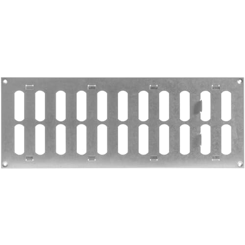 Repa Market 40 x 15 cm (Außenmaße) Rechteckig Metall Verzinkt Lüftungsgitter verstellbar - Einstellbar Belüftung Gitter Abdeckung für Innen und Aufen - Lüftungsgitter verschließbar 400 x 150 mm von Repa Market