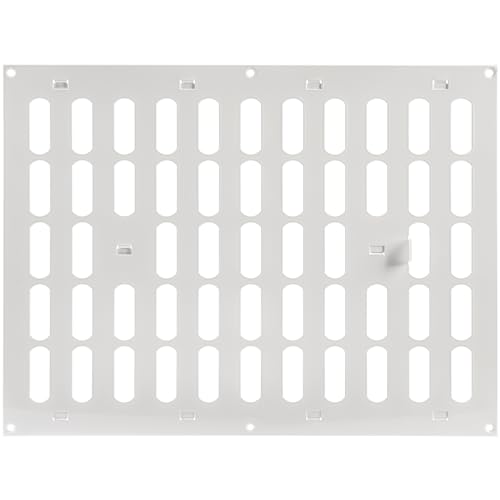 Repa Market 40 x 30 cm (Außenmaße) Rechteckig Metall Weiß Lüftungsgitter verstellbar - Einstellbar Belüftung Gitter Abdeckung für Innen und Aufen - Lüftungsgitter verschließbar 400 x 300 mm von Repa Market