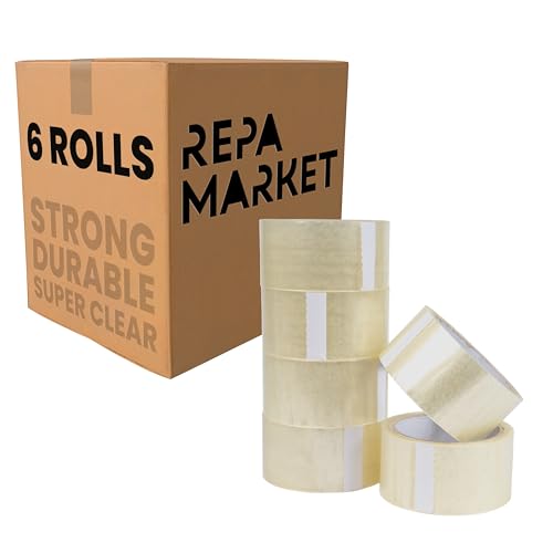 Repa Market 6 Rollen 48 mm x 60 m Transparentes Klebeband – Acryl Klebeband Durchsichtig – Superklares und Diskretes Polypropylen Verpackungsband - Packetbandrollen - Superklar Paketband Repa Market 6 Rollen 48 mm x 60 m Transparentes Klebeband – Acryl Klebeband Durchsichtig – Superklares und Diskretes Polypropylen Verpackungsband - Packetbandrollen - Superklar Paketband von Repa Market