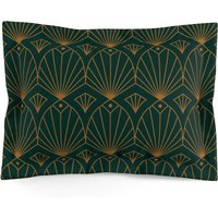 Art Deco Muster Auf Dunkelgrünen Kissen Schein von Repetu