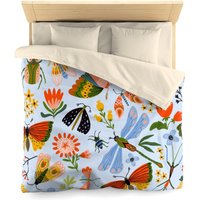 Buntes Muster Mit Insekten Und Blumen Bettbezug von Repetu