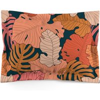 Monstera Print in Herbstfarben Boho Bettwäsche Kissen Sham von Repetu