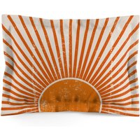 Orange Sun Print Boho Minimalist Pillow Sham von Repetu