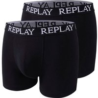 Replay Boxershorts "BOXER Style 01/C Basic Cuff Logo 2pcs Box", (Packung, 2er-Pack), mit Logoschriftzug am elastischen Bund von Replay