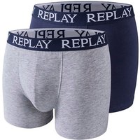 Replay Boxershorts "BOXER Style 01/C Basic Cuff Logo 2pcs Box" Packung, 2er-, mit Logoschriftzug am elastischen Bund von Replay