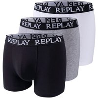 Replay Boxershorts "BOXER Style 01/C Basic Cuff Logo 3pcs Box", (Packung, 3er-Pack), mit Logoschriftzug am elastischen Bund von Replay