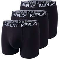Replay Boxershorts "BOXER Style 01/C Basic Cuff Logo 3pcs Box" Packung, 3er-, mit Logoschriftzug am elastischen Bund von Replay