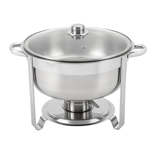 Chafing Dish Rund 8.5L mit Glasdeckel, Edelstahl Warmhaltebehälter Speisewärmer Rechaud für Buffet Catering Hochzeit Gastronomie Chafing Dish Rund 8.5L mit Glasdeckel, Edelstahl Warmhaltebehälter Speisewärmer Rechaud für Buffet Catering Hochzeit Gastronomie von Repomanda