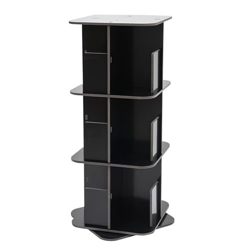 Repomanda 360° Drehbares 3-Stöckiges Stehendes Sleines Eck-Bücherregal,für Wohnzimmer,Büro,39 * 39 * 97 cm von Repomanda