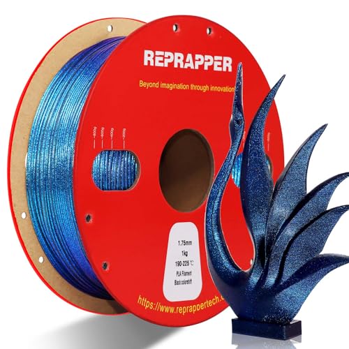RepRapper PLA Filament 1.75 Glitter Blue Purple Gradient 3D Drucker Filament, Shiny Chameleon Color Change 1KG PLA 1.75mm (2.2lbs), Sparkle Colorshift by Light für 3D Drucker, Blue Purple Colorshift von Reprapper