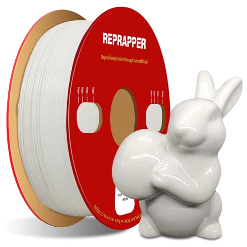 RepRapper PVB-Filament, 1,75 mm, 1 kg Kartonspule, druckt wie PLA-Filament, leicht glättbar, Nachpolieren mit IPA-Alkohol, glatte Oberfläche, Weiß von Reprapper