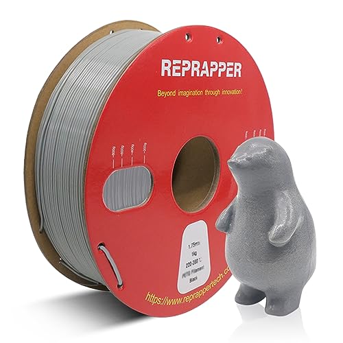 RepRapper PVB Filament 1.75mm,1KG (2.2LBS) Kartonspule - Druck wie PLA Filament, leicht glättbar Nachpolieren mit IPA Alkohol Glatte Oberfläche, Grau von Reprapper