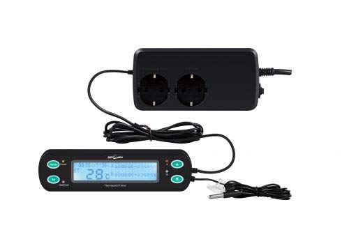 ReptiZoo Thermostat mit Zeitsteuerungfunktion (THC10) -Zwei- Anschlüsse WEEE RegNr. 82392108 von REPTI ZOO