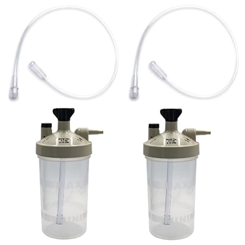 Sauerstofftherapie-Luftbefeuchter, hoher Durchfluss, mit 38,1 cm Adapterschlauch, 2 Stück von ResOne