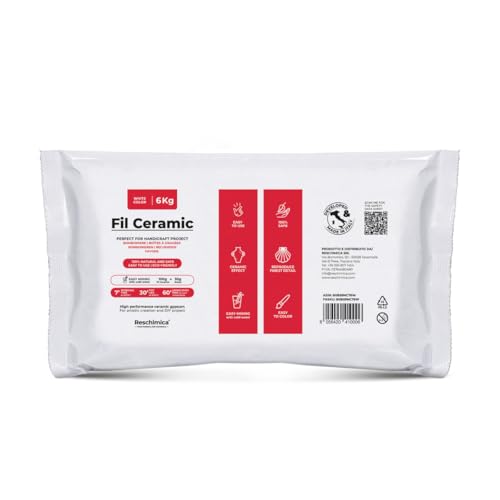 Ungiftiges Gipspulver zum Gießen, geruchloser Keramikgips, Modelliergips, Gießpulver weiß für Hobbygebrauch und kreative Projekte, Weiß, DIY (Weiß, 6 kg) von Reschimica
