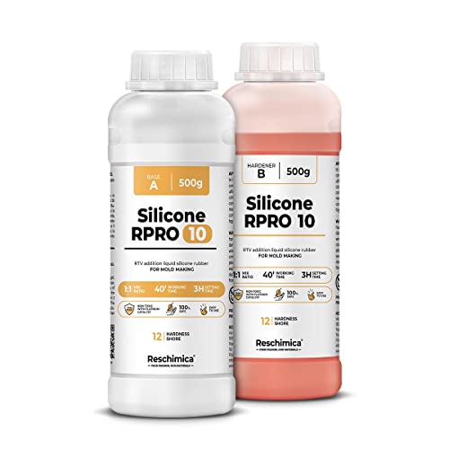 R PRO 10 Abformsilikon weich 1:1, dubliersilikon ungiftiges und sicheres, silikon zur Silikonform Herstellung, Ideal für DIY-Harzformen, Silikonformen, Schmuckherstellung, Kunsthandwerk (1 kg) von Reschimica