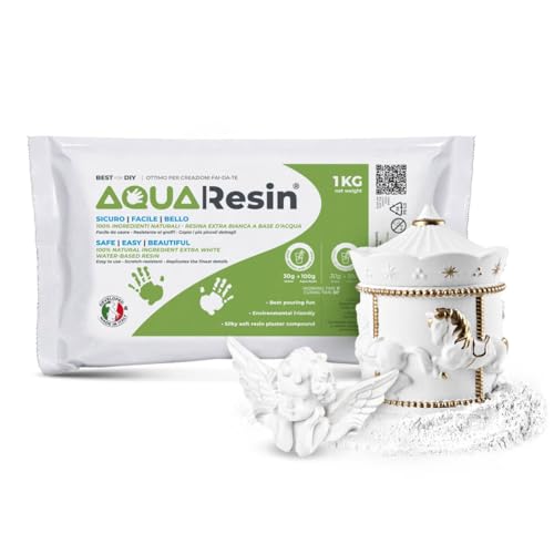 AQUA RESIN® – Alpha-Gips | Satinierter Porzellan-Effekt | Gebrauchsfertig mit Wasser | Sicher & Ungiftig | Intensives Weiß, Färbbar | Für DIY, Gussformen & kreative Projekte (Weiß, 1 kg) AQUA RESIN® – Alpha-Gips | Satinierter Porzellan-Effekt | Gebrauchsfertig mit Wasser | Sicher & Ungiftig | Intensives Weiß, Färbbar | Für DIY, Gussformen & kreative Projekte (Weiß, 1 kg) von Reschimica