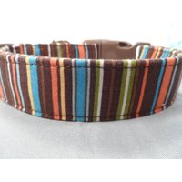Coole Hundehalsband Blau Braun Und Orange Streifen von RescueMeCollars