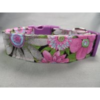 Grau Und Orchidee Blumen Mädchen Hundehalsband von RescueMeCollars