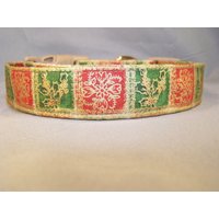 Rote Und Grüne Weihnachten-Block-Hundehalsband von RescueMeCollars