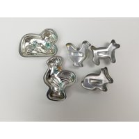 Czechoslovakia Schokoladenformen Weihnachtsplätzchen Backform Dose Tarte Jello Gelatine Gebäckform Aluminium Überbackene Figural von ReservedForRoyalty