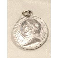 Antike Pilger Medaille Stvs Franciscus Charm 1900S Pilgrim Medal Jugendstil Versilbert von Residenzler