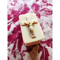 Antikes Bakelit Rosenkranz Dose Etui 1920S Jugendstil Rosary Box Heiliges Kreuz Jesu von Residenzler