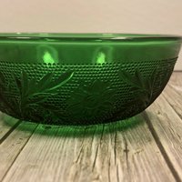 Glas Schmuck Tablett/Pflanzer Schale/Retro-stil Ancher Hocking Smaragd Grün Glas, Sandwich-Muster-Schale von ResilientSoulFinds