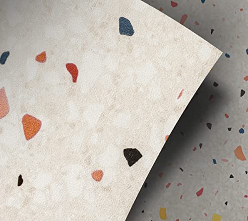 Resimdo Premium Unique Look (Colored Terrazzo, 10m x 1,22m) Klebefolie Fliesenfolie Möbelfolie Industriestandard Antibakteriell Wasserfest Robust Wiederablösbar von Resimdo