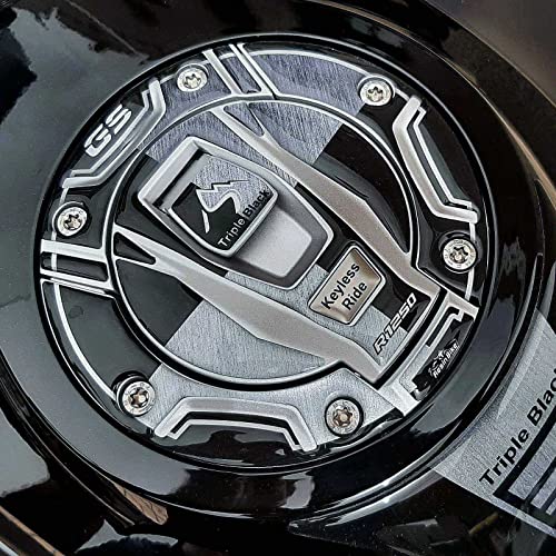 Resin Bike Aufkleber Motorrad Kompatibel Mit BMW R 1250 GS Triple Black 2021-2023. Schutz Motorrad Tankdeckelschutz vor Stößen und Kratzern. Aufklebersatz 3D-Harzklebstoff - Stickers Made in Italy von Resin Bike
