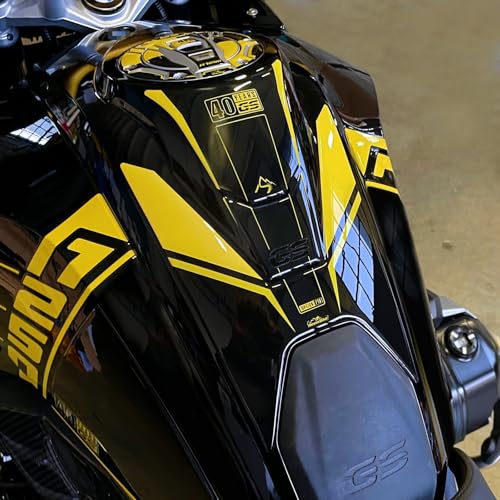 Resin Bike Aufkleber für Motorrad Kompatibel mit Bmw R 1250 GS Edition 40th 2021-2022. Tankabdeckung vor Stößen und Kratzern. 3D-Harzklebstoff – Stickers - Made in Italy von Resin Bike