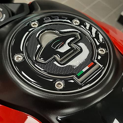 Resin Bike Aufkleber für Motorrad Kompatibel mit Ducati Monster 937 2021-2025. Tankdeckelschutz vor Stößen und Kratzern. 3D-Harzklebstoff – Stickers - Made in Italy von Resin Bike
