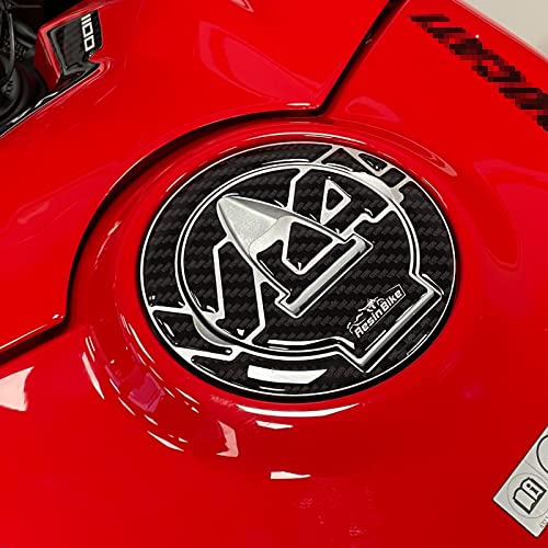 Resin Bike Aufkleber für Motorrad Kompatibel mit Ducati Panigale V4 und V4S 2018 2022. Tankdeckelschutz vor Stößen und Kratzern. 3D-Harzklebstoff - Stickers - Made in Italy von Resin Bike