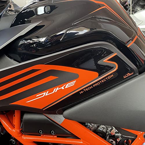 Resin Bike Aufkleber für Motorrad Kompatibel mit KTM Duke 125 2021 2022. Seitenschutz für den Tank vor Stößen und Kratzern. Paar 3D-Harzklebstoff - Stickers - Made in Italy von Resin Bike